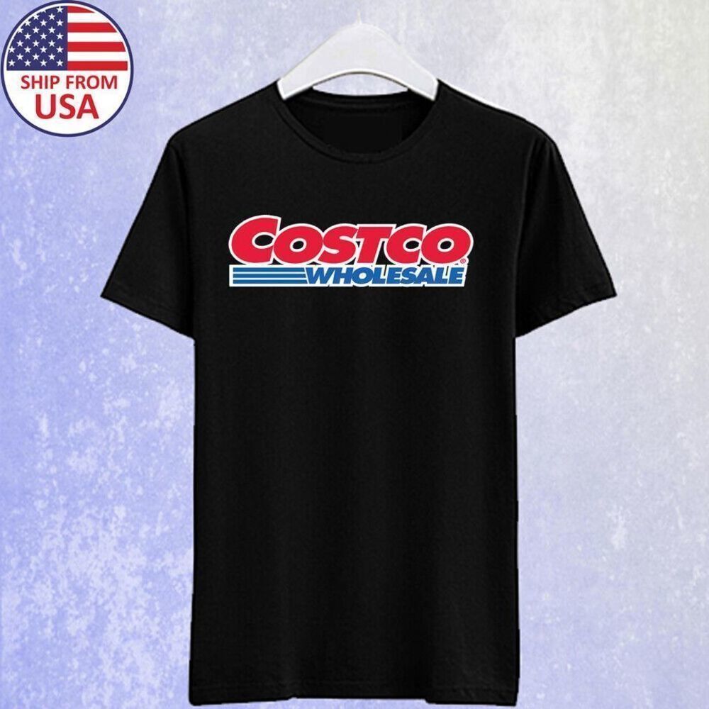 Costco Wholesale Logo Mens Retro Graphic Unisex Black T-Shirt
